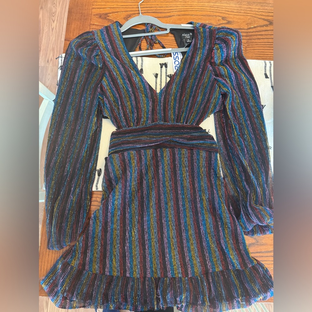 Women’s Multicolor Striped V-Neck Dress